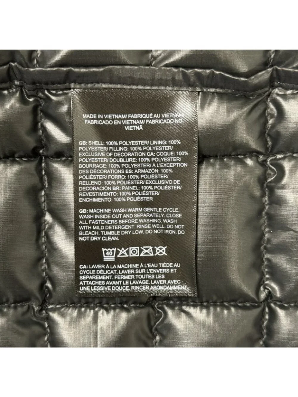 The North Face ThermoBall Jacket Mens 3X Big Tall Summit Black Packable Coat